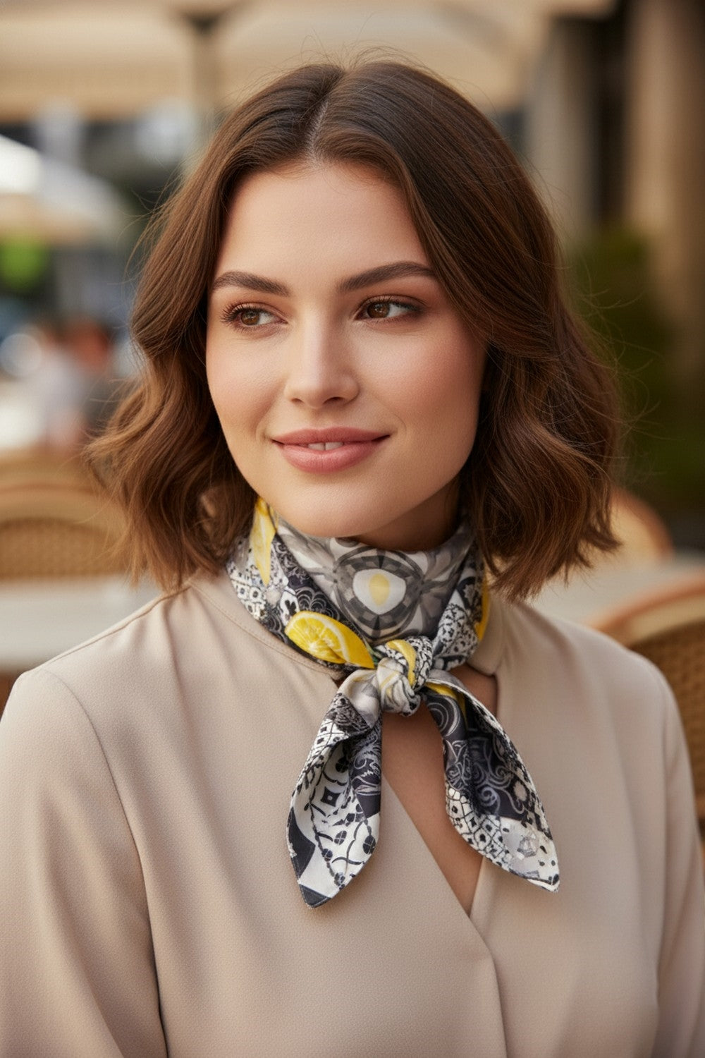 Orange Mosaic Print Bandana