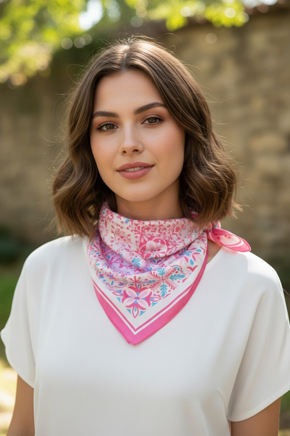 Garden Tile Mosaic Print Bandana