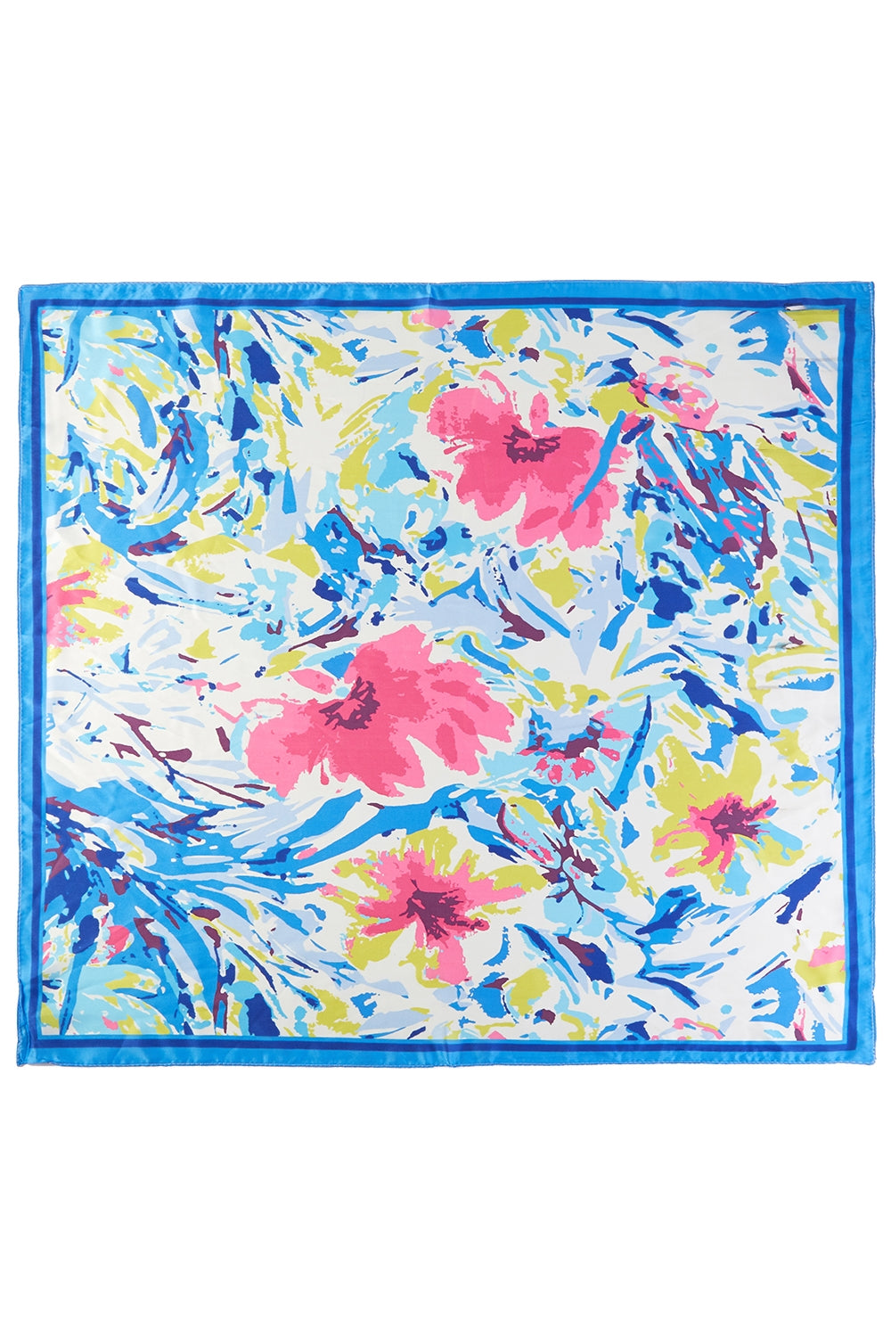 Flower Abstract Print Square Scarf