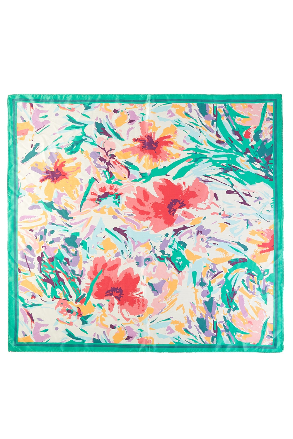 Flower Abstract Print Square Scarf