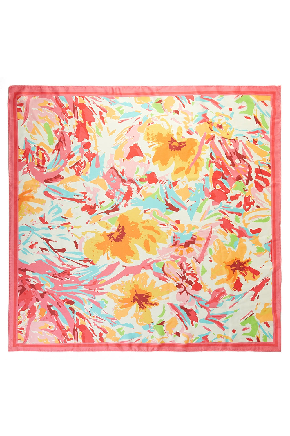 Flower Abstract Print Square Scarf