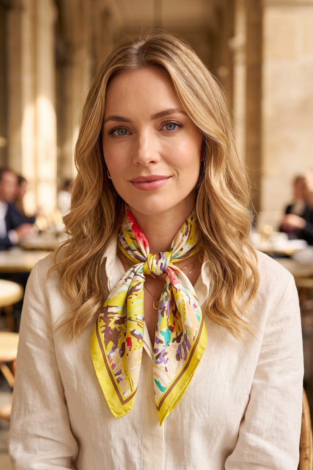 Flower Abstract Print Square Scarf