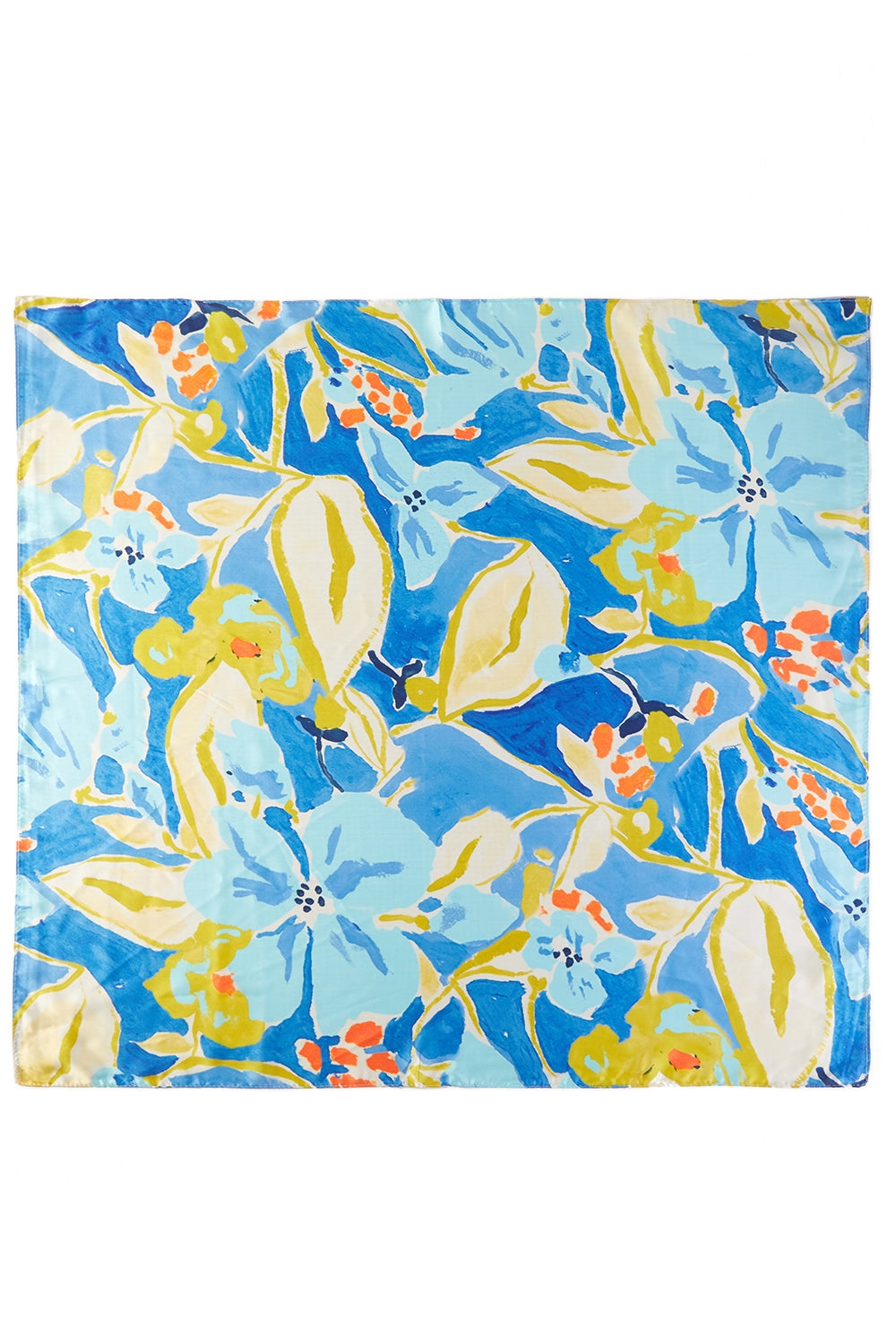 Pastel Flower Print Square Scarf