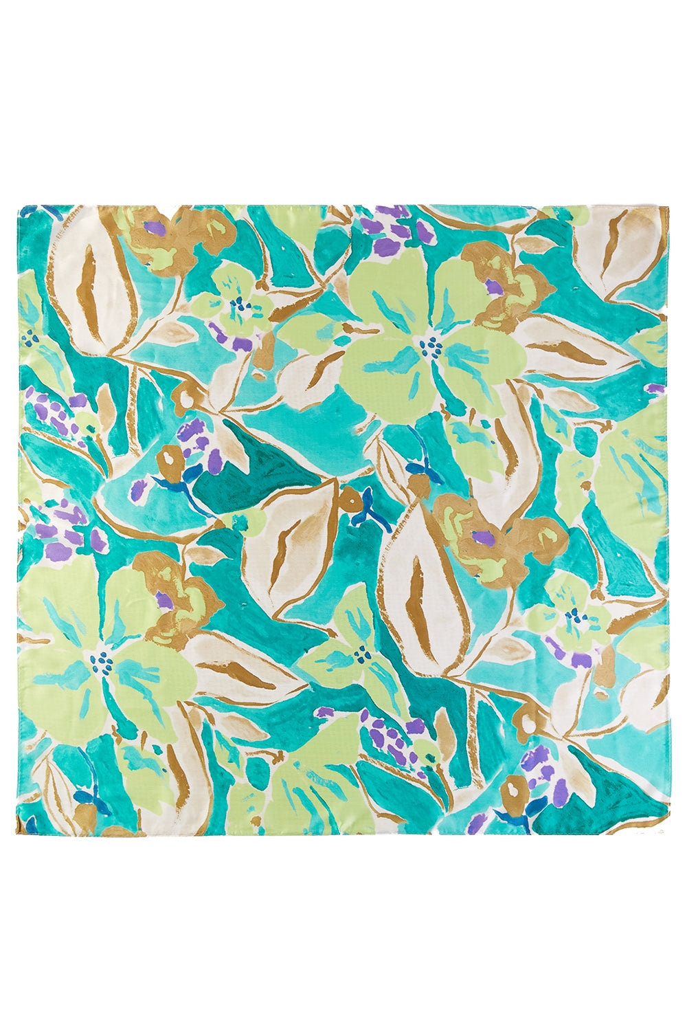 Pastel Flower Print Square Scarf