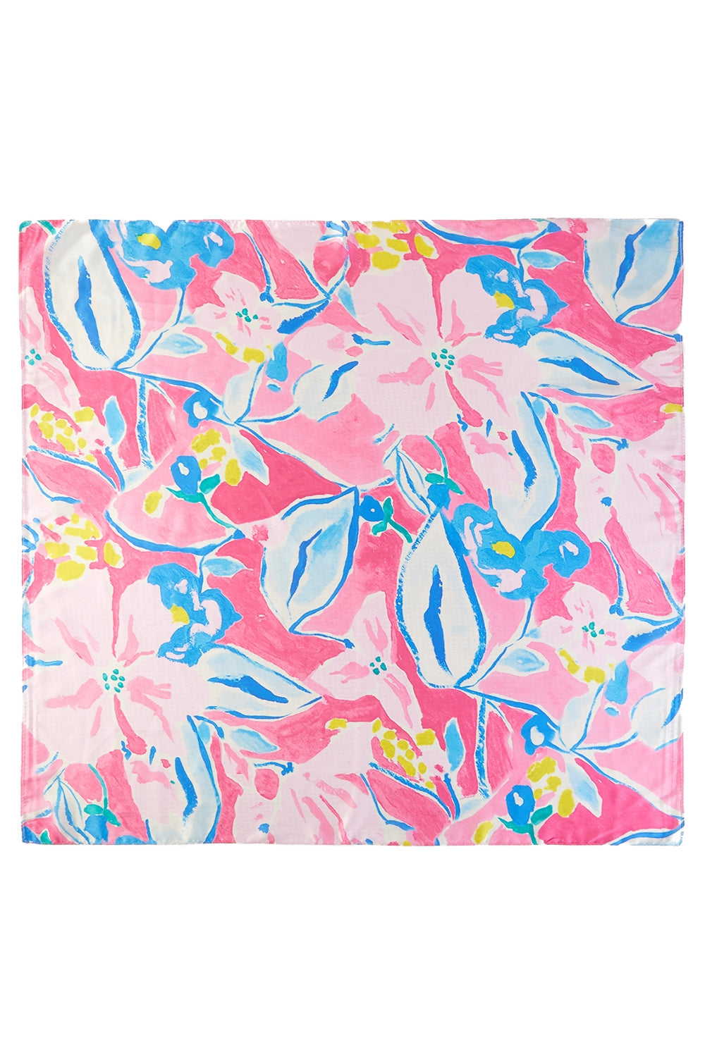 Pastel Flower Print Square Scarf