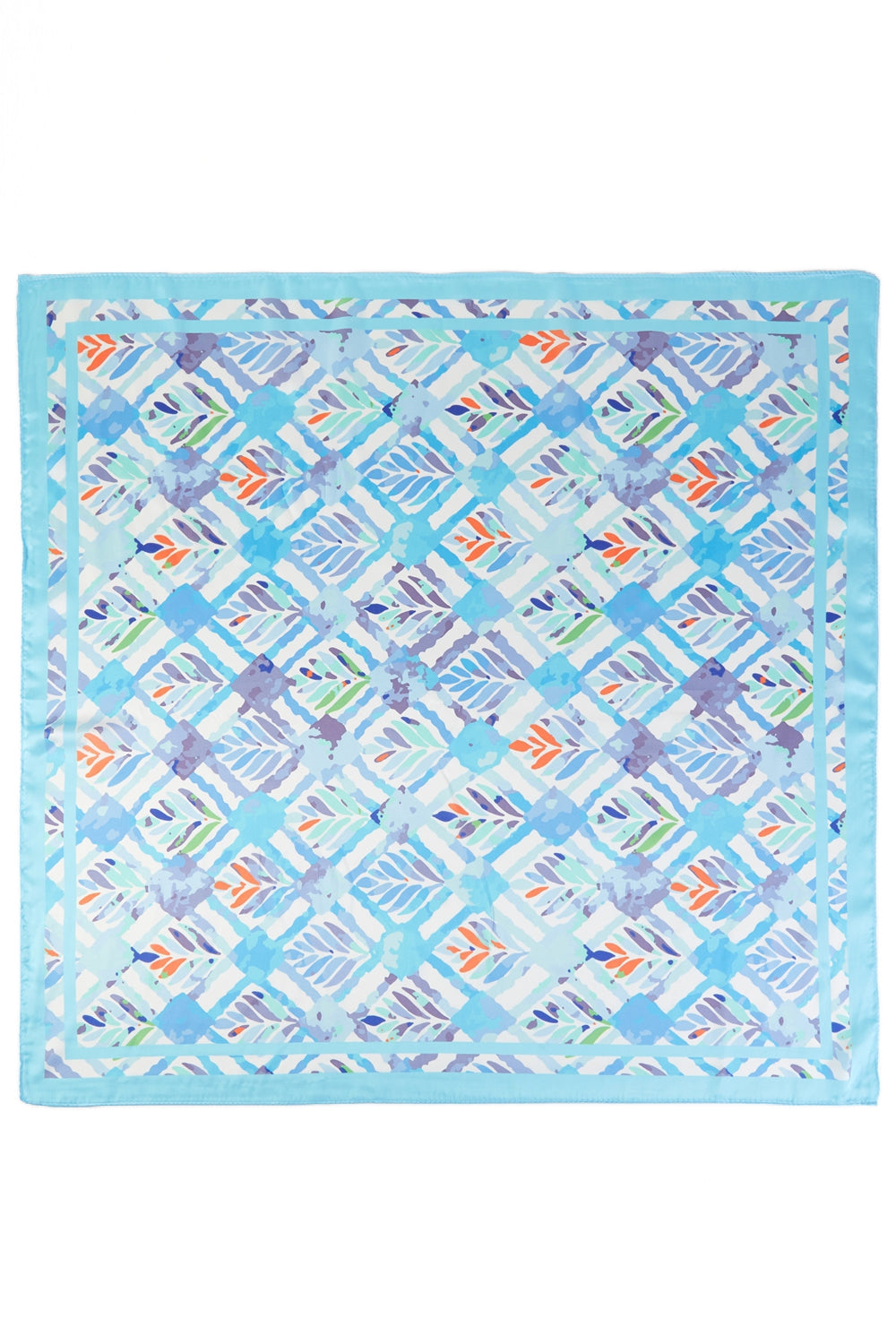 Mosaic Leaf Print Square Scarf