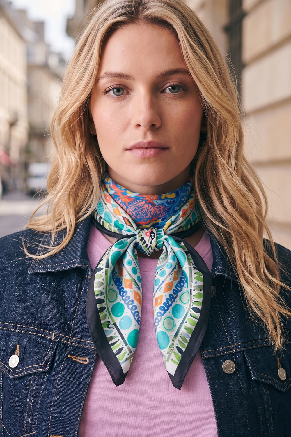 Geometric Kaleidosopic Print Square Scarf