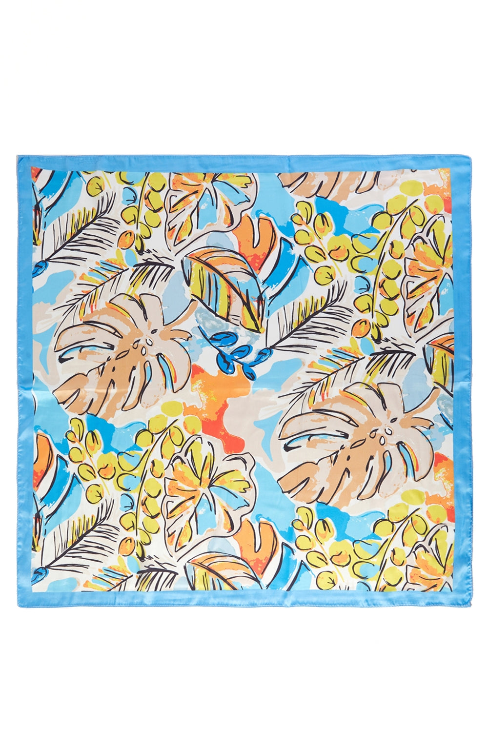 Monstera Leaf Print Square Scarf