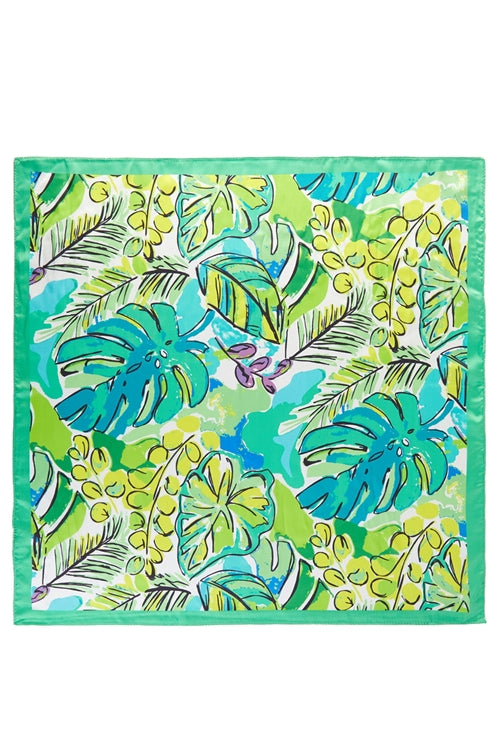 Monstera Leaf Print Square Scarf