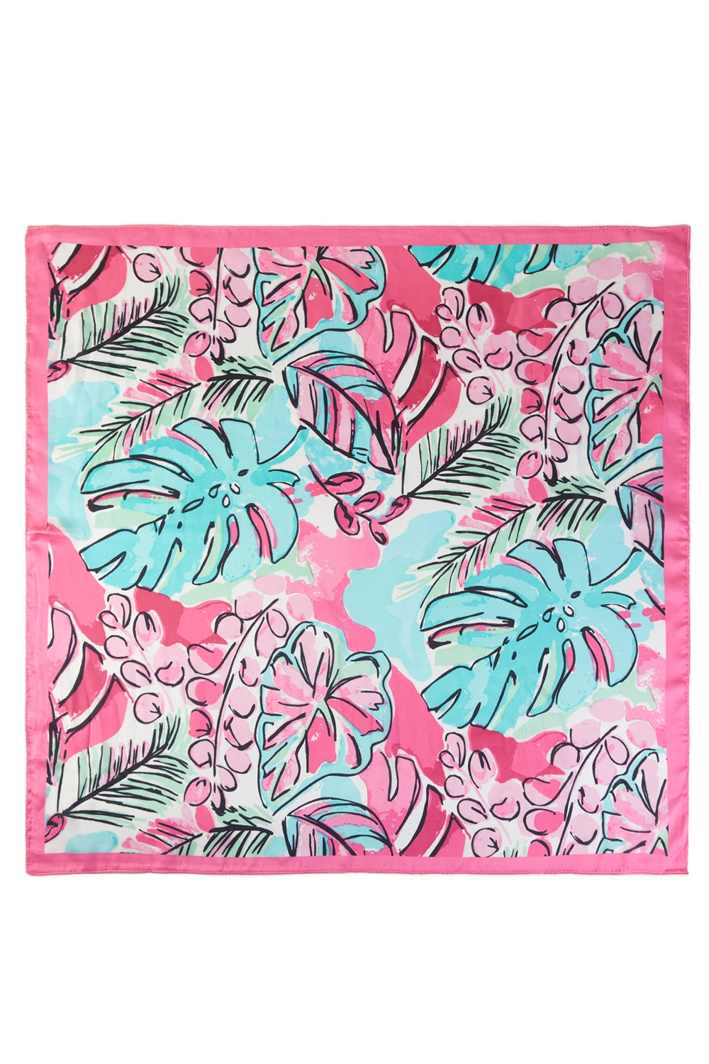 Monstera Leaf Print Square Scarf