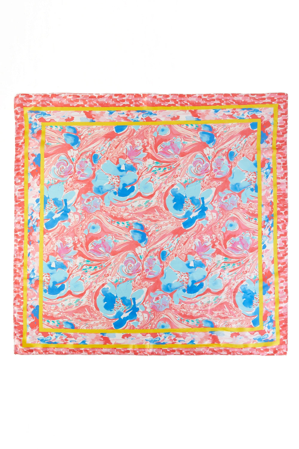 Watercolor Floral Print Square Scarf