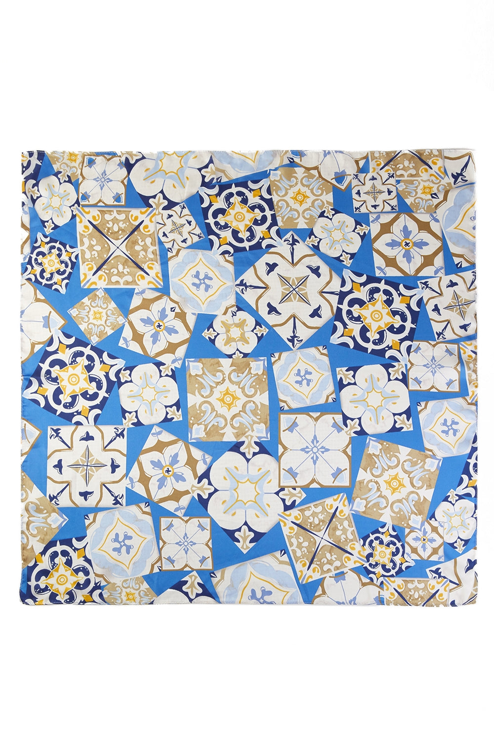 Mediterranean Tile Print Square- Scarf