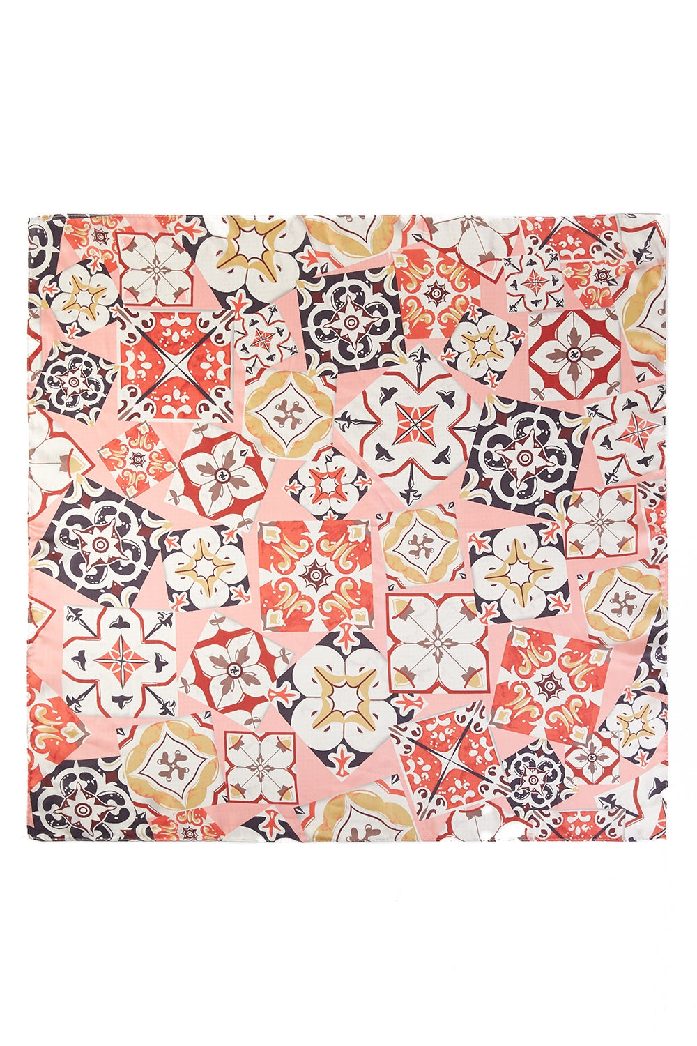 Mediterranean Tile Print Square- Scarf