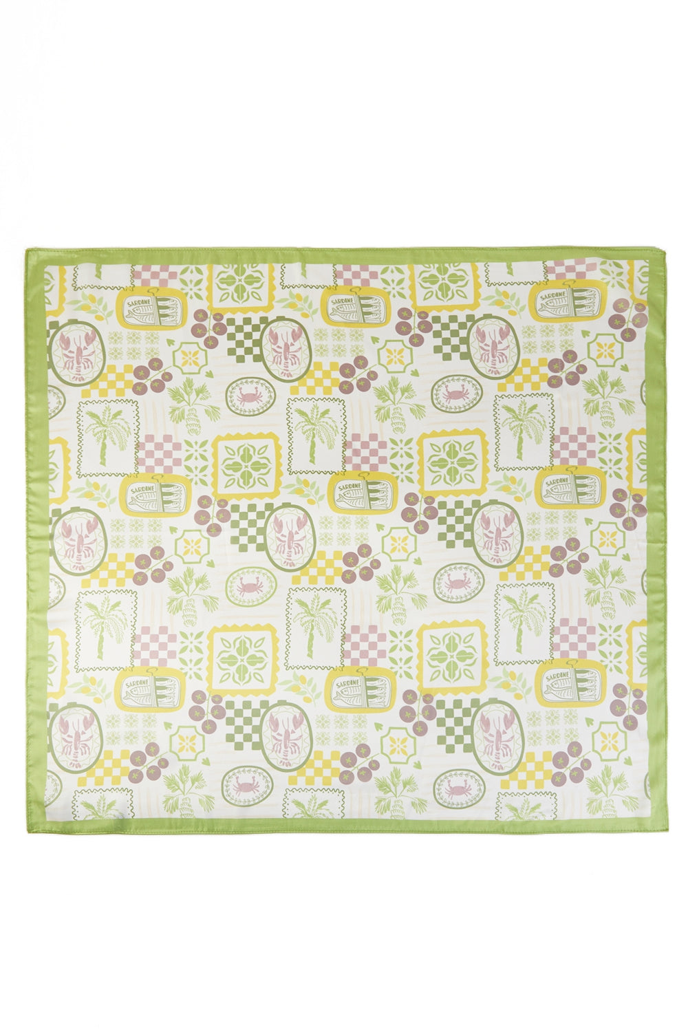 Mediterranean Tropical Print Square Scarf