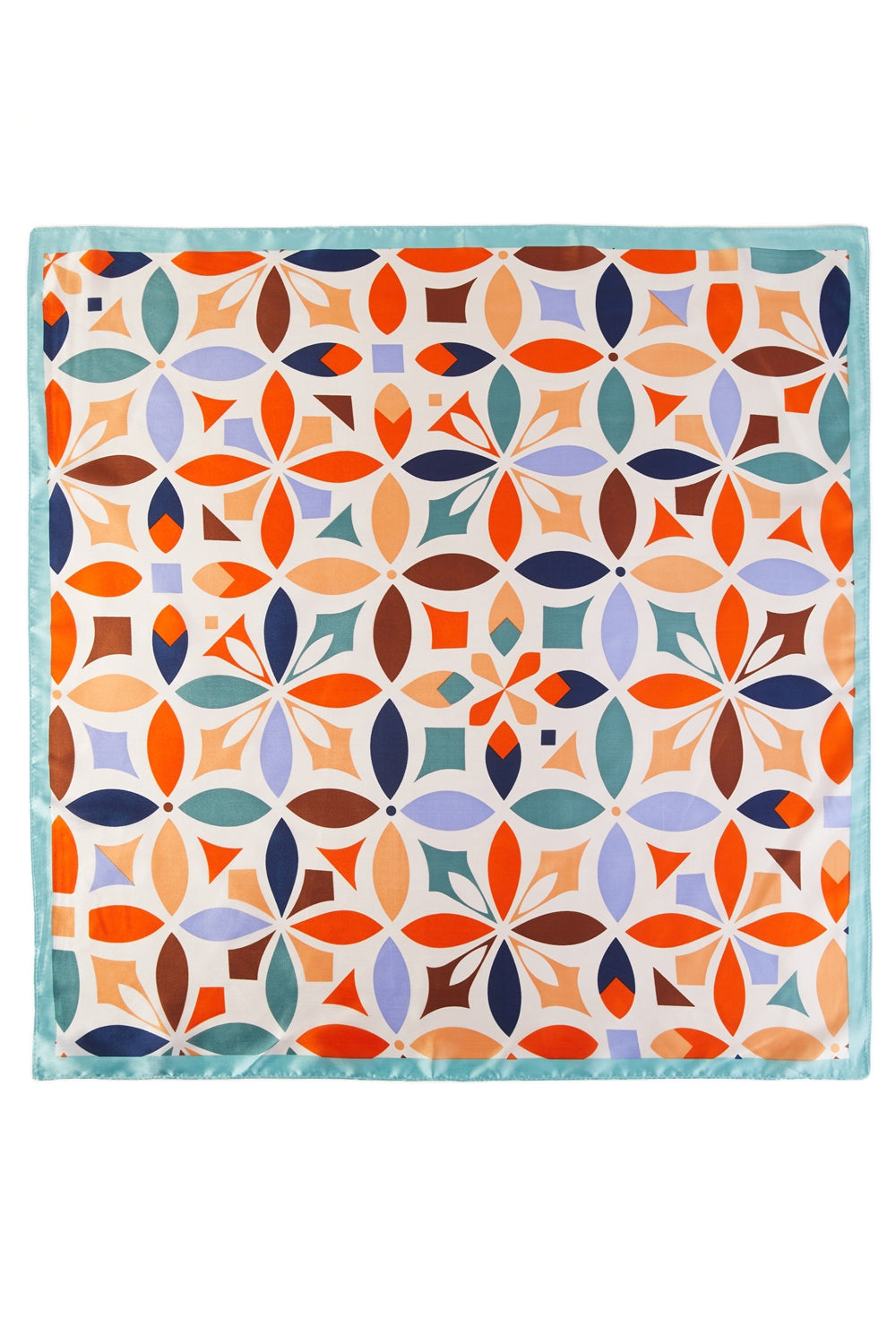 Retro Geometric Print Square Scarf