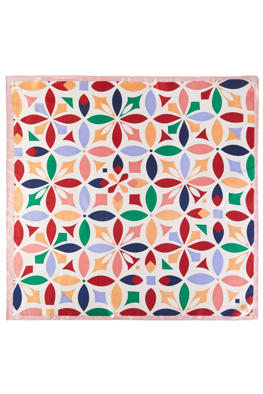 Retro Geometric Print Square Scarf