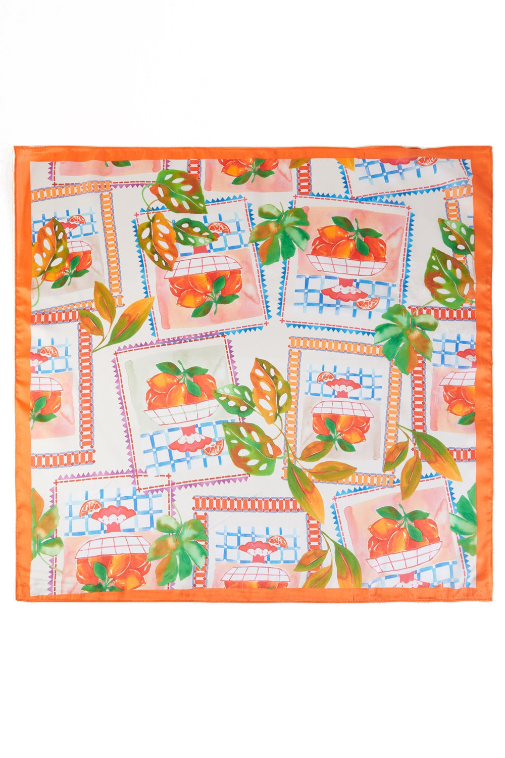 Citrus Print Square Scarf