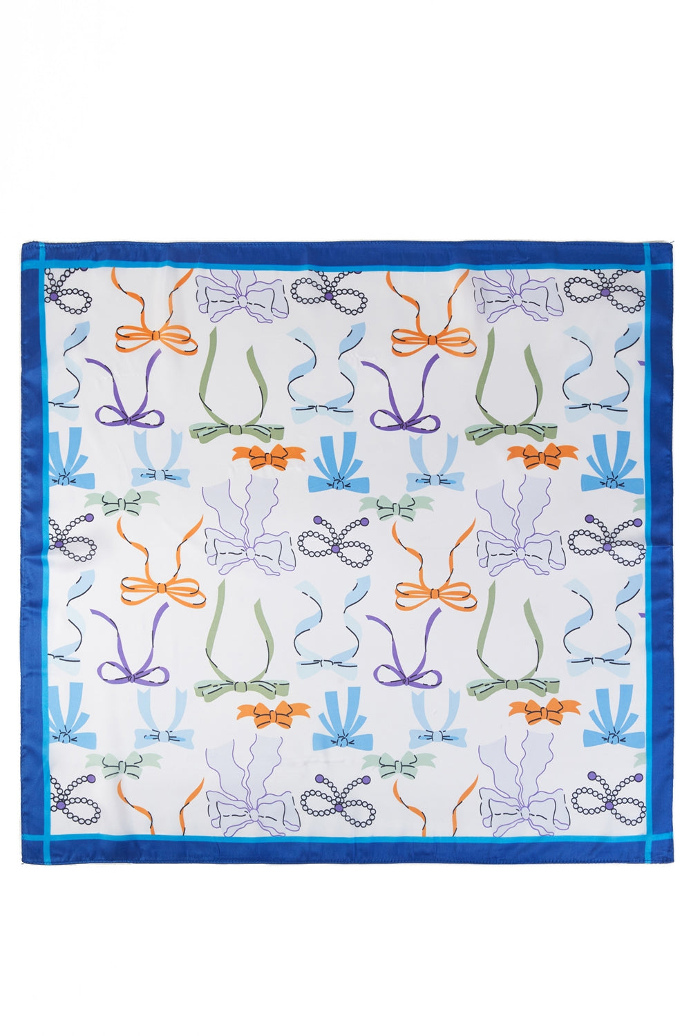 Pastel Ribbon Print Square Scarf