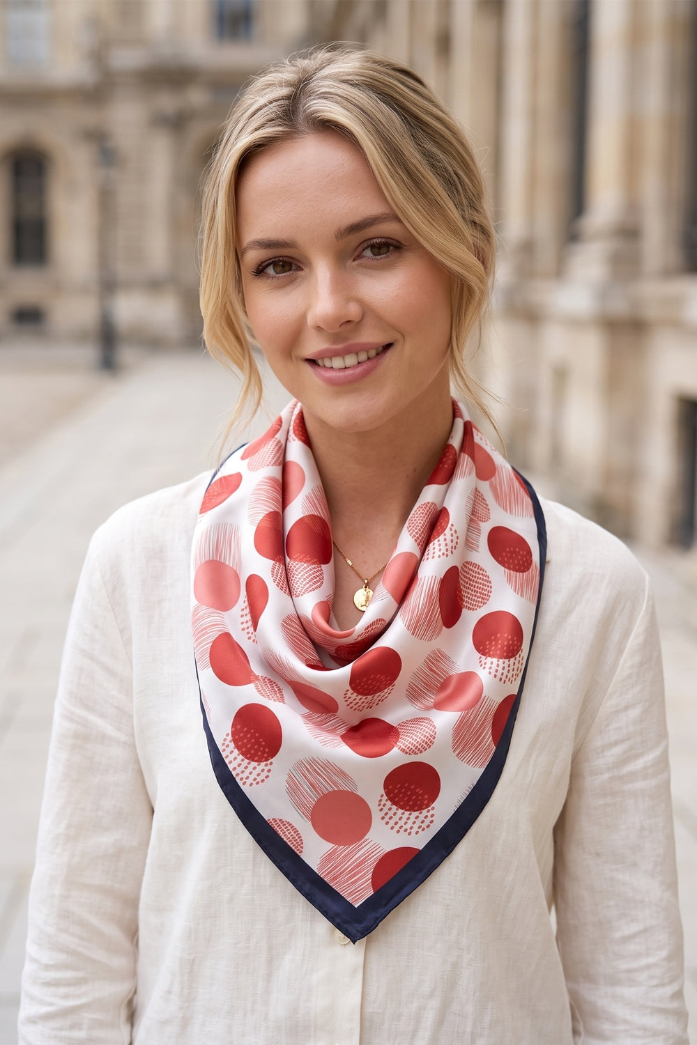 Abstract Polka Dot Print Square Scarf