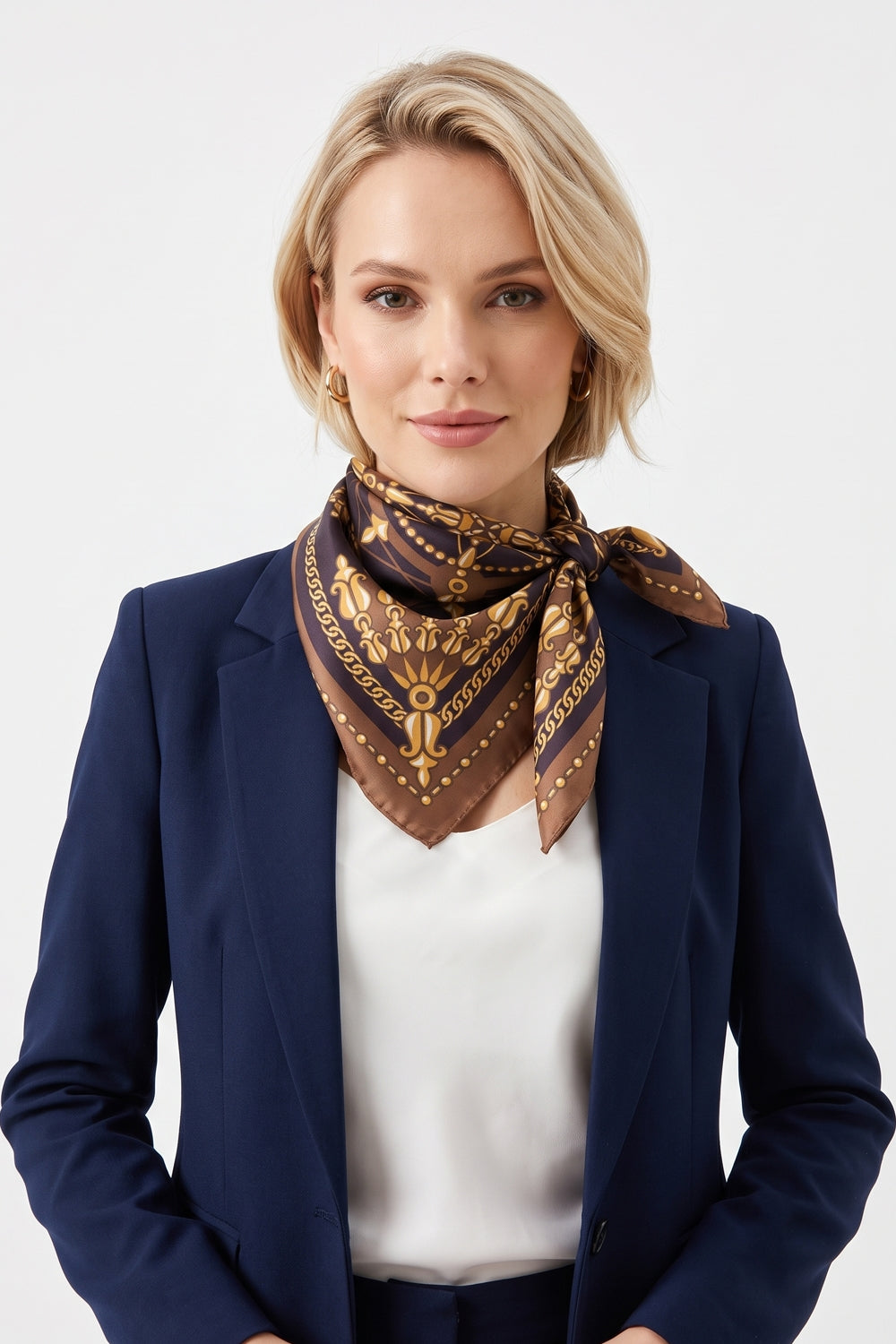 Classic Gold Chain Compass Print Bandana