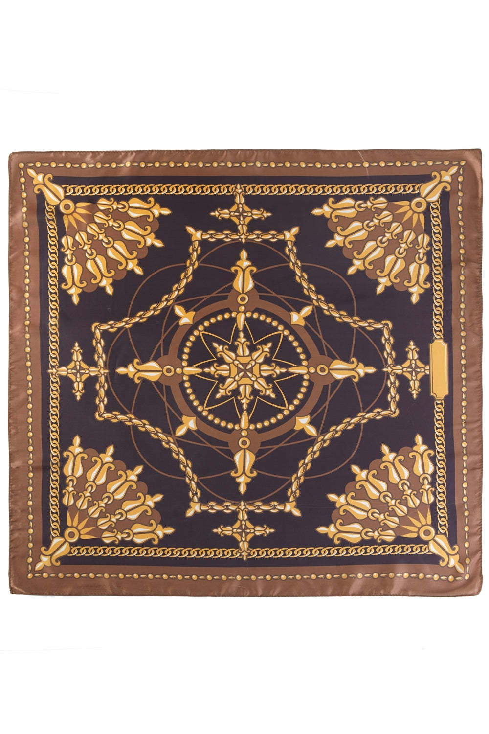 Classic Gold Chain Compass Print Bandana