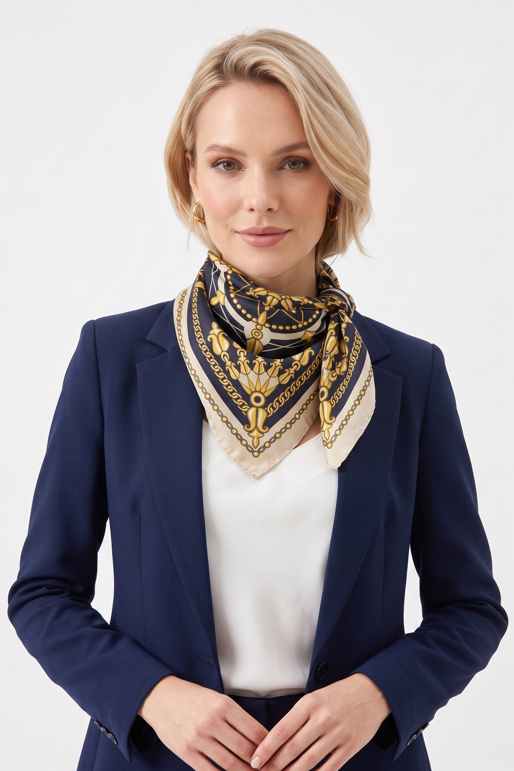 Classic Gold Chain Compass Print Bandana