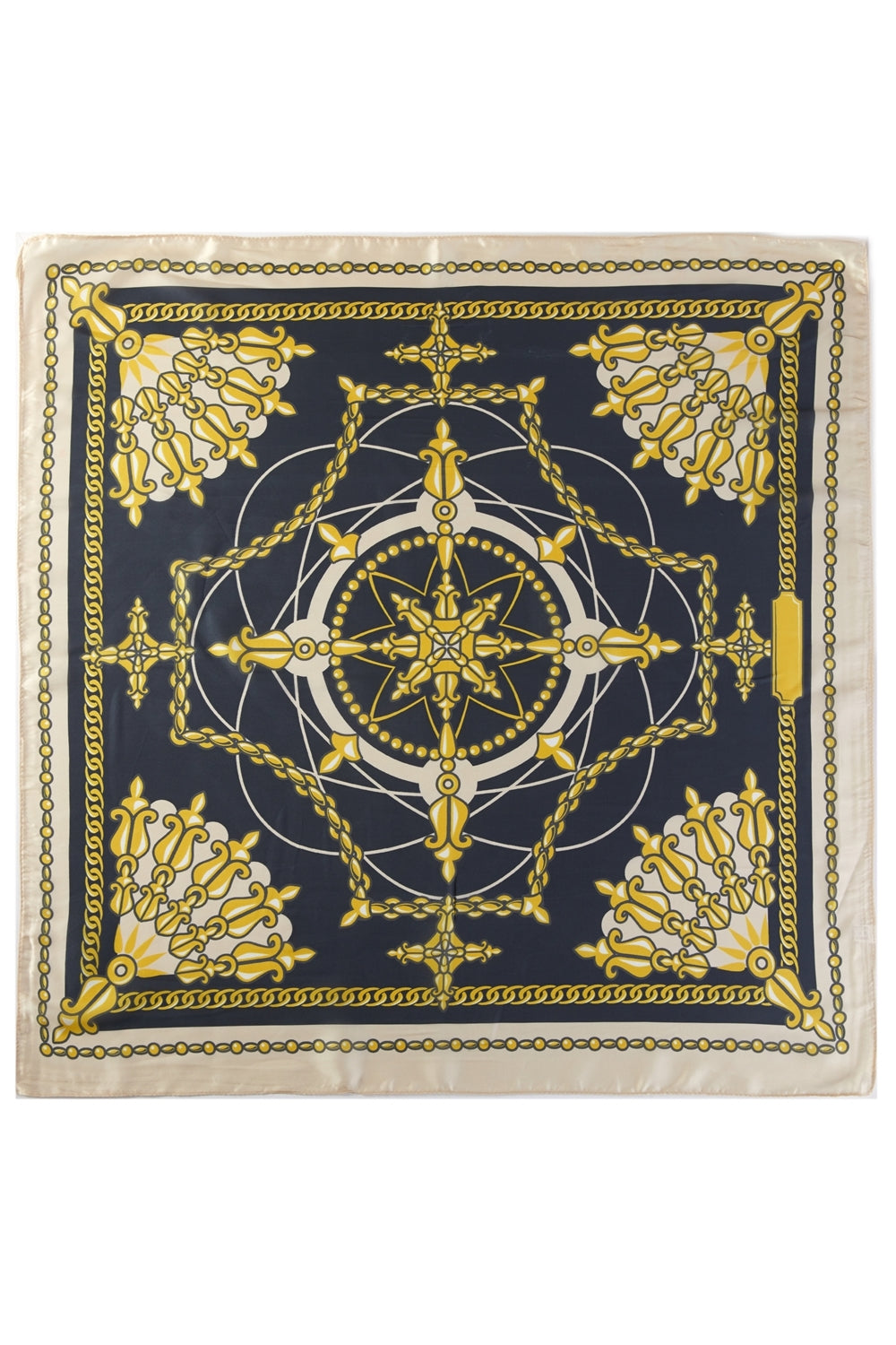 Classic Gold Chain Compass Print Bandana