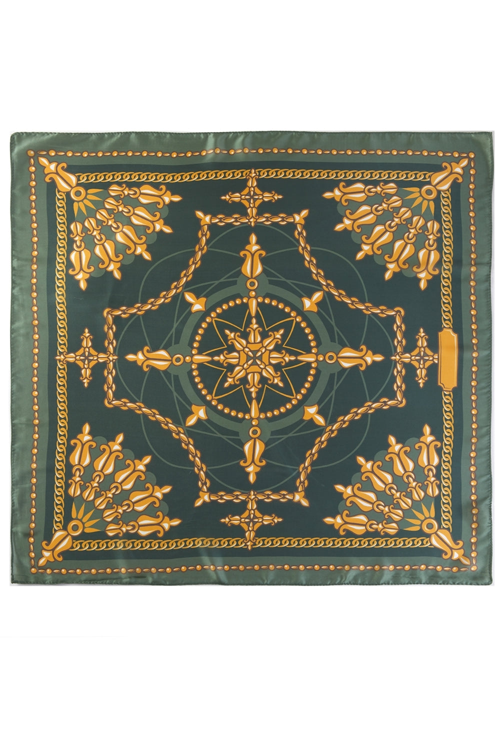 Classic Gold Chain Compass Print Bandana