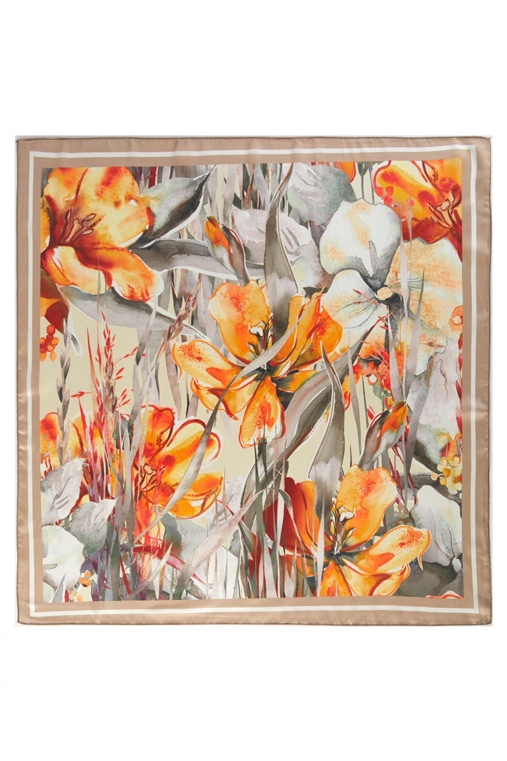 Watercolor Tulip Meadow Print Bandana