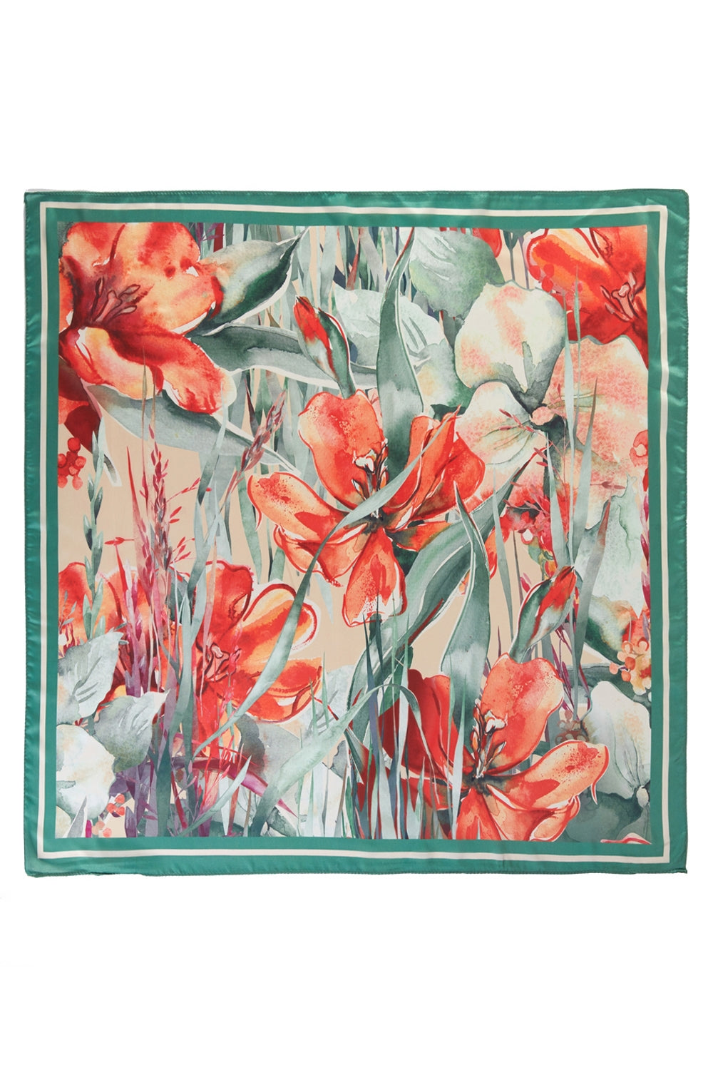 Watercolor Tulip Meadow Print Bandana