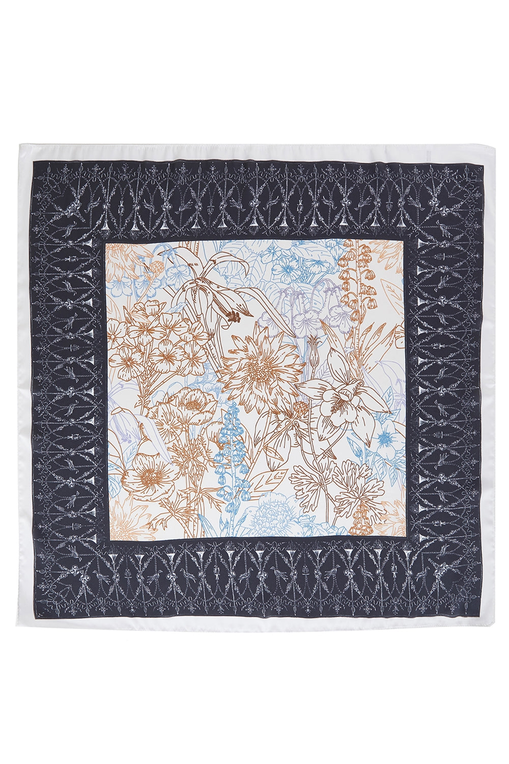 Botanical Drawing Flowers Print Bandana
