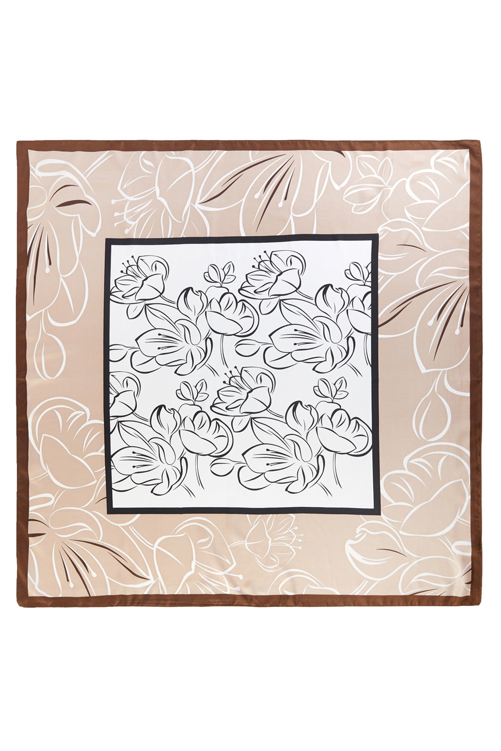Elegant Cherry Blossom Silk Feel Square Scarf