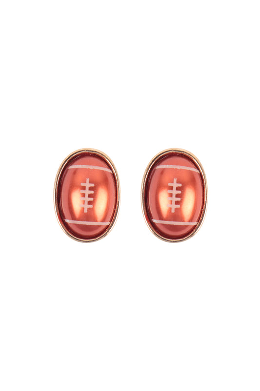 Foot Ball Shaped Pearl Post Earrings