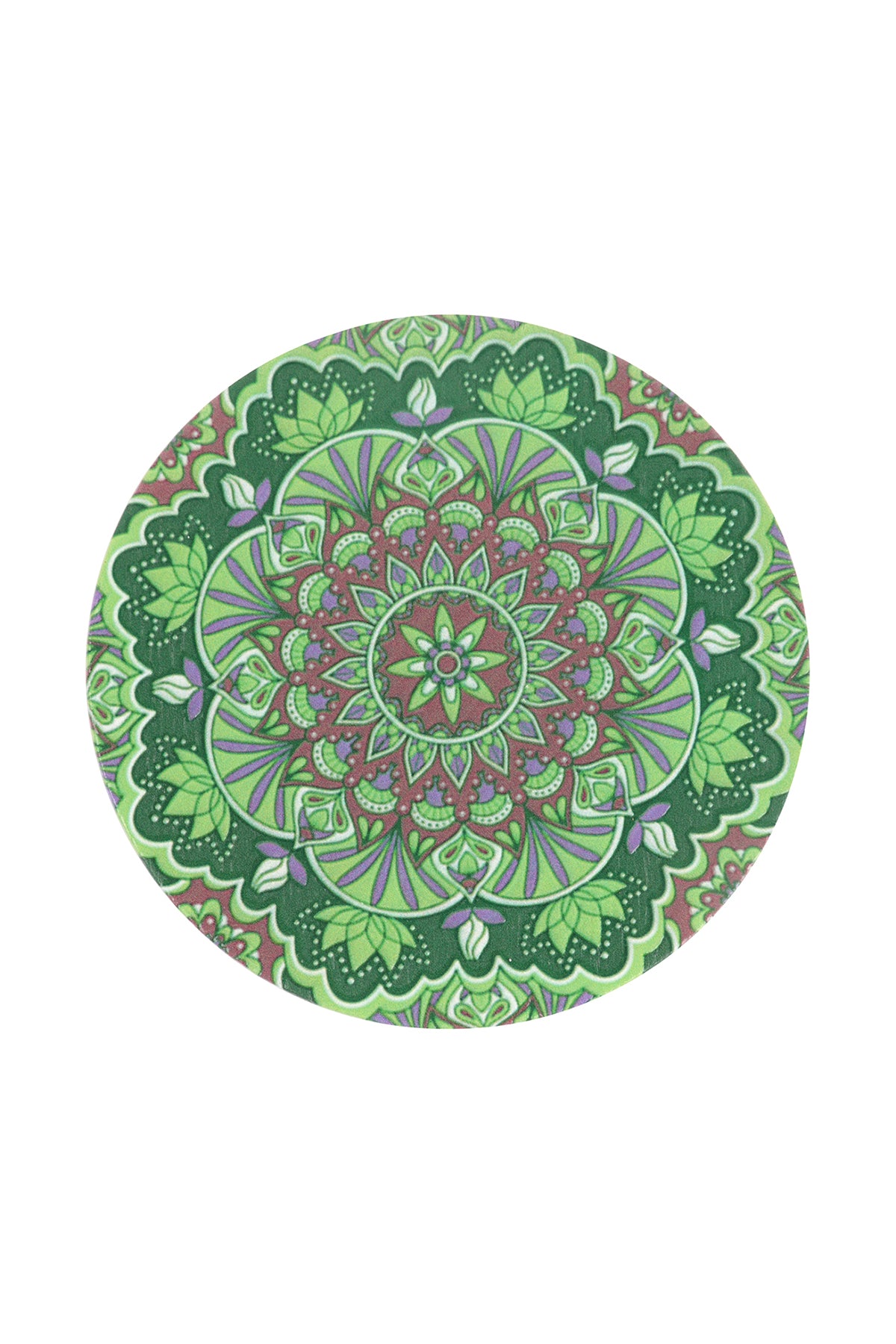 Mandala Print Wood Round Coaster