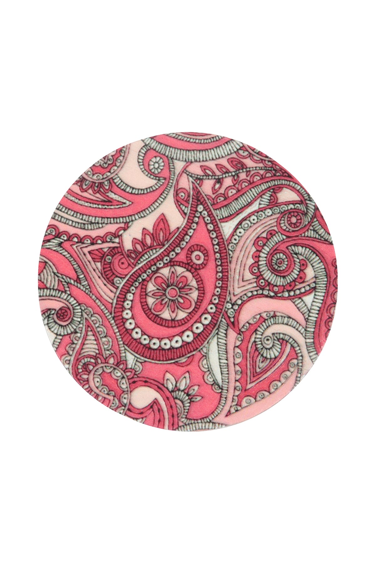 Mandala Print Wood Round Coaster