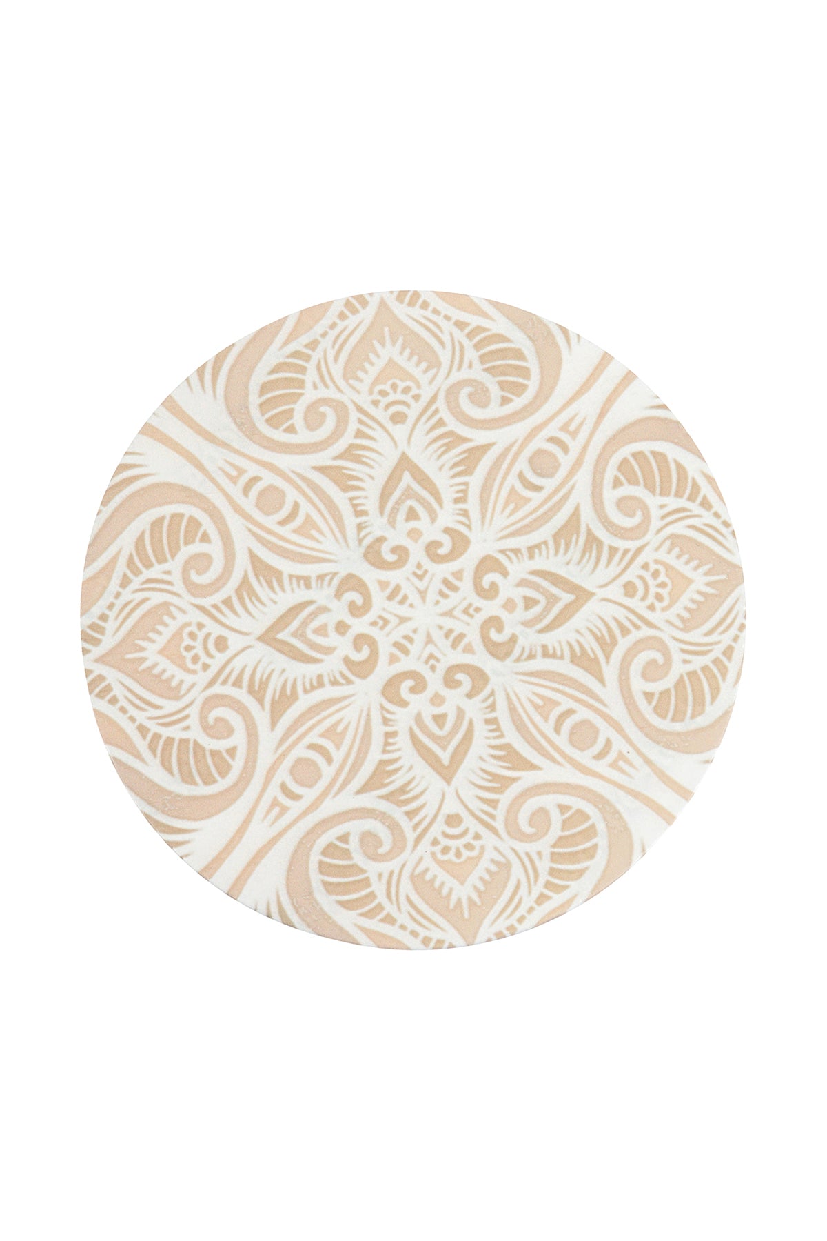 Mandala Print Wood Round Coaster