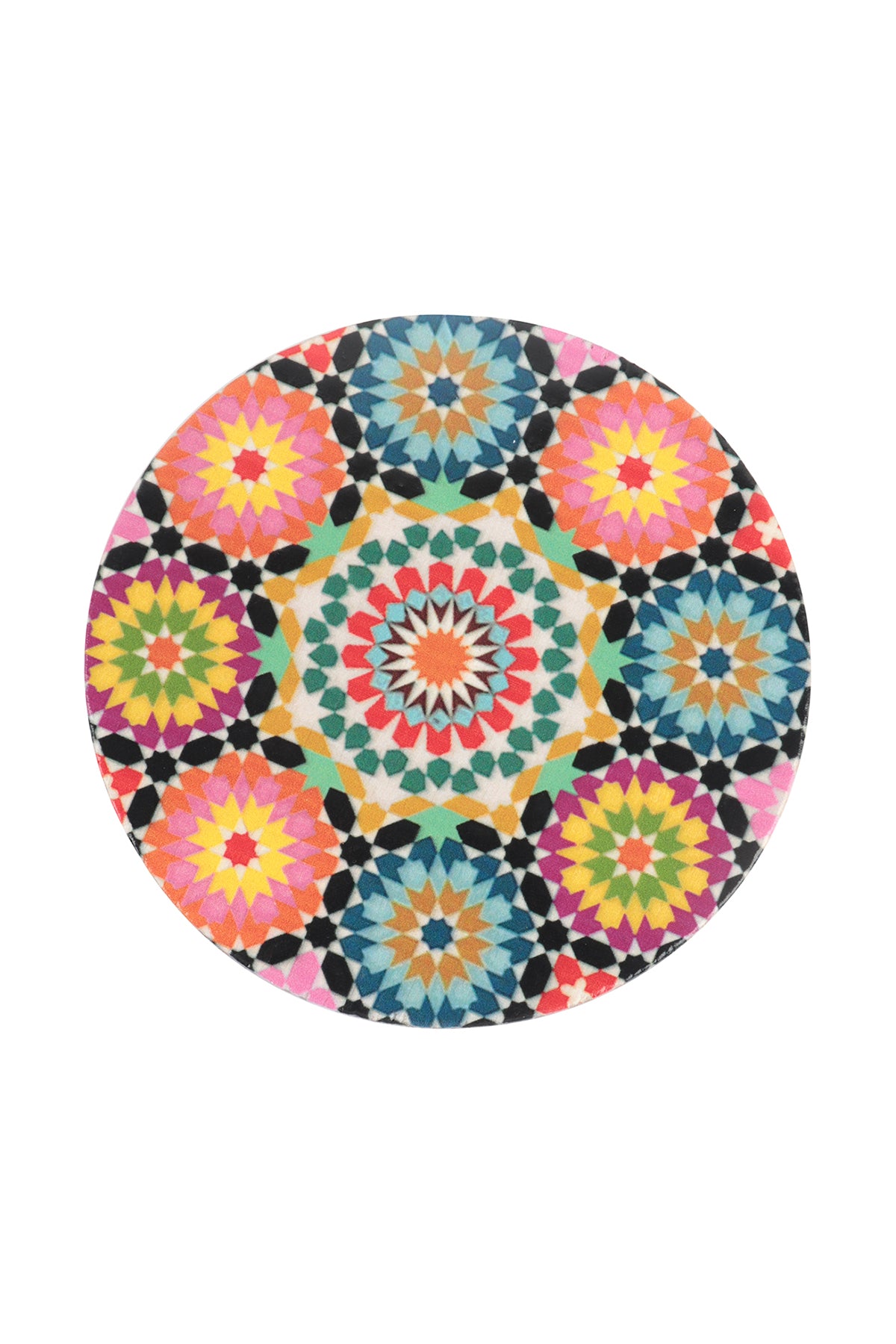 Mandala Print Wood Round Coaster