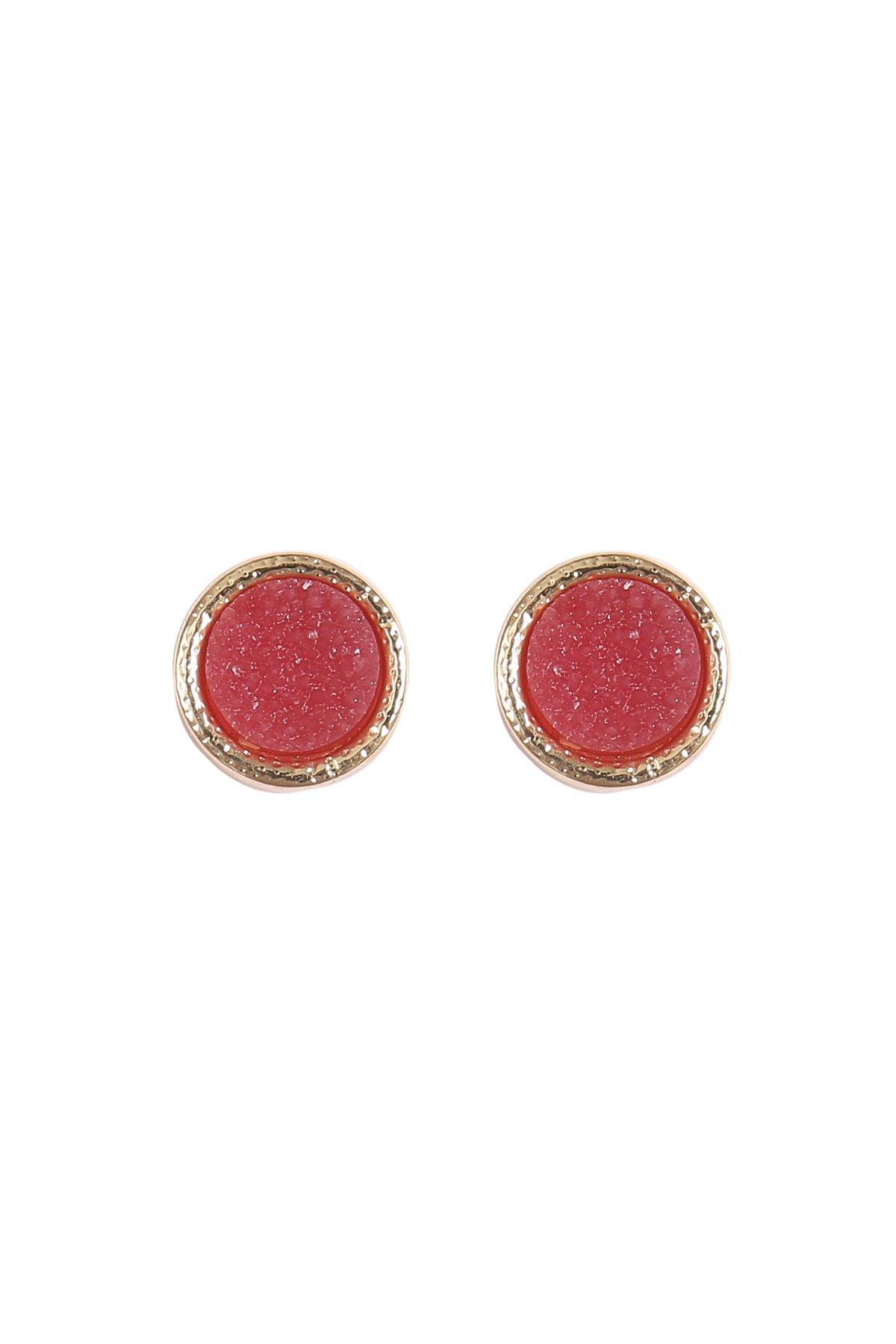Round Druzy Stone Post Earrings