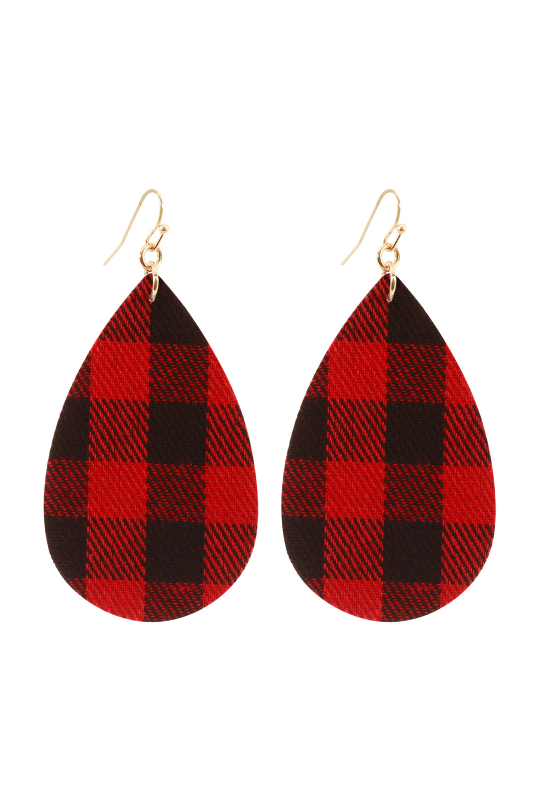 Plaid Teardrop Earrings