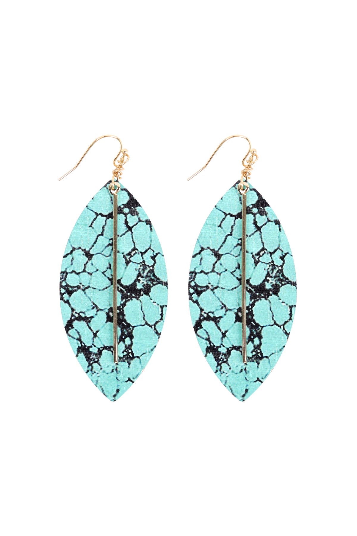 Semi Wood Fish Hook Bar Earrings