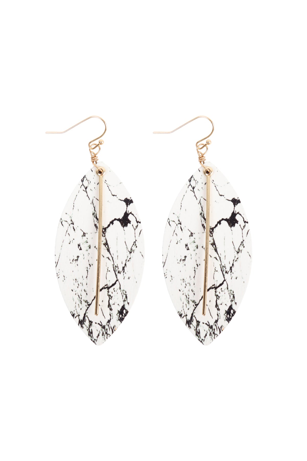 Semi Wood Fish Hook Bar Earrings