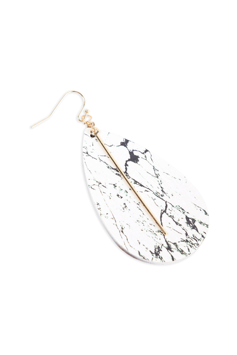 Semi Wood Fish Hook Bar Earrings