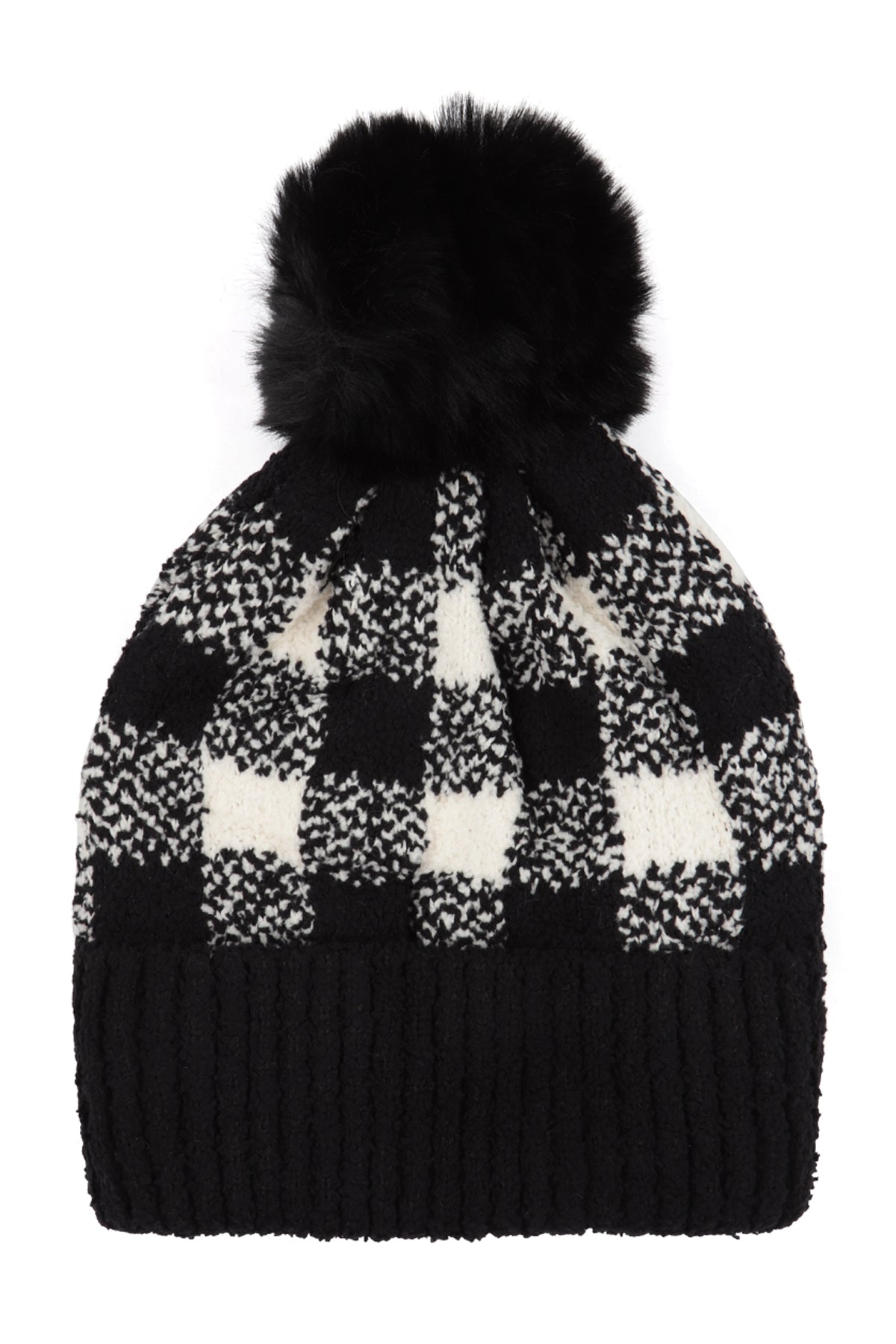 Buffalo Plaid Double Beanie