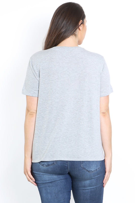 Plus Size Graphic Print "Good Times Makes Yourself Happy" Top