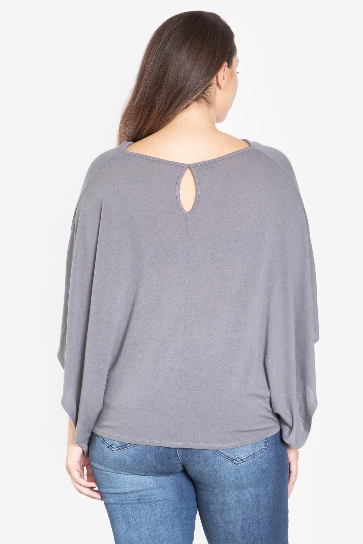 Plus Size Cowl Neckline Dolman Sleeve Top