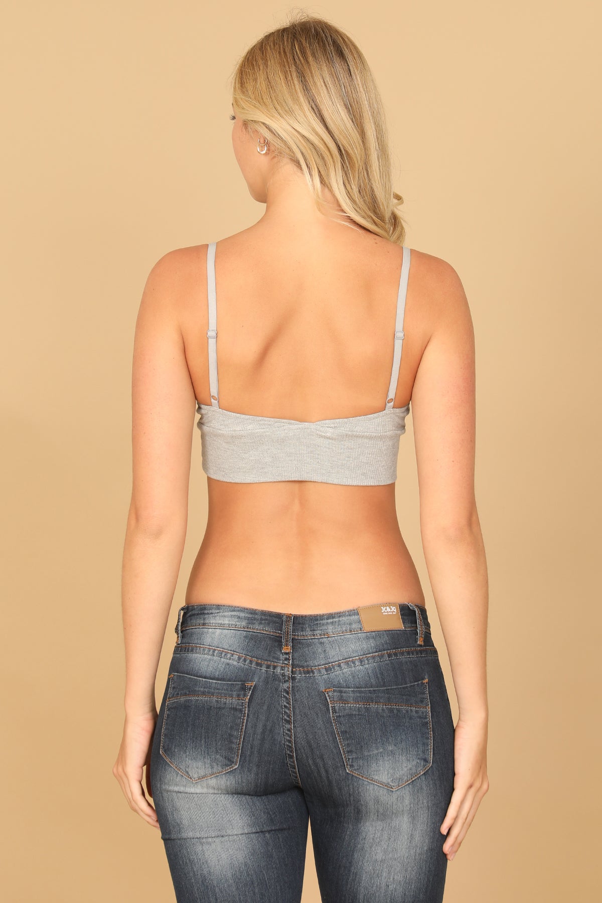 Spaghetti Strap V-Neck Brallete Solid Top