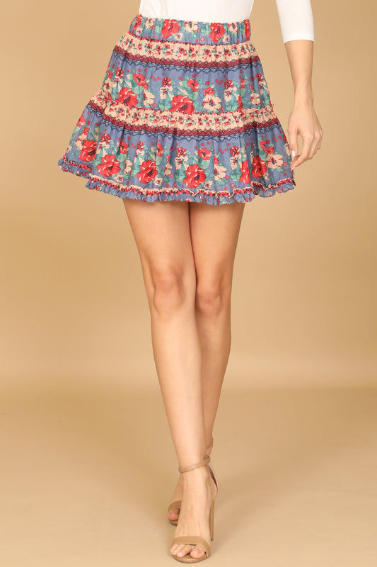 Floral Ruffle Skirt