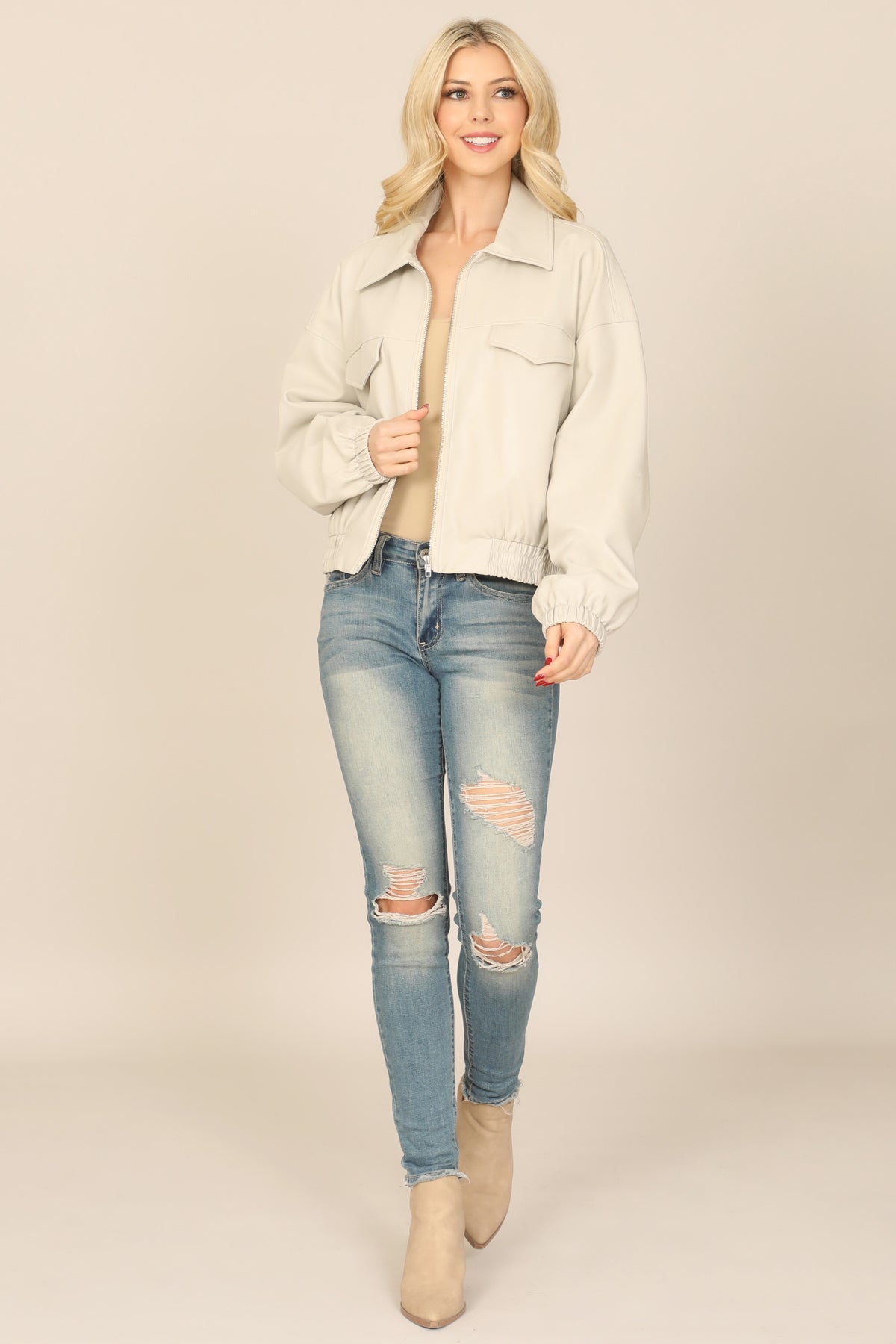 Collared Zip-Up Utility Jacket