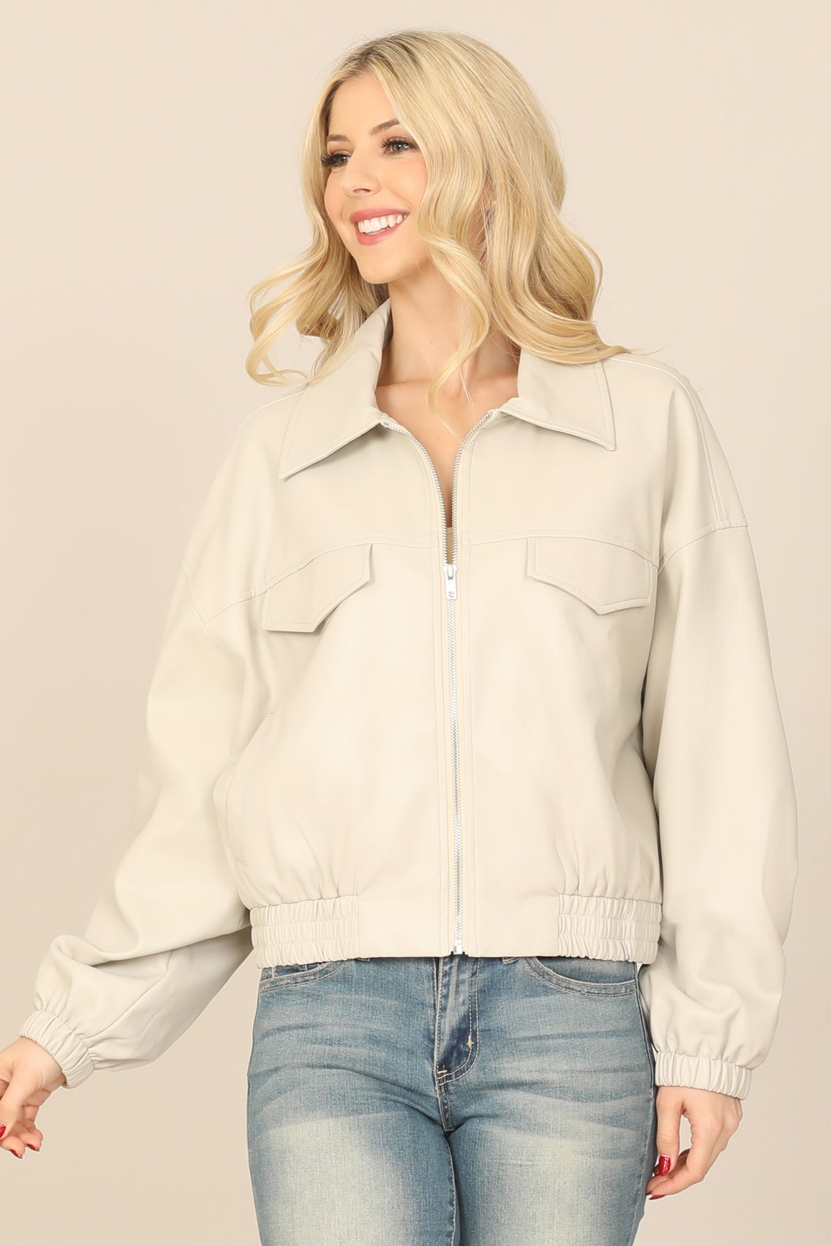 Collared Zip-Up Utility Jacket