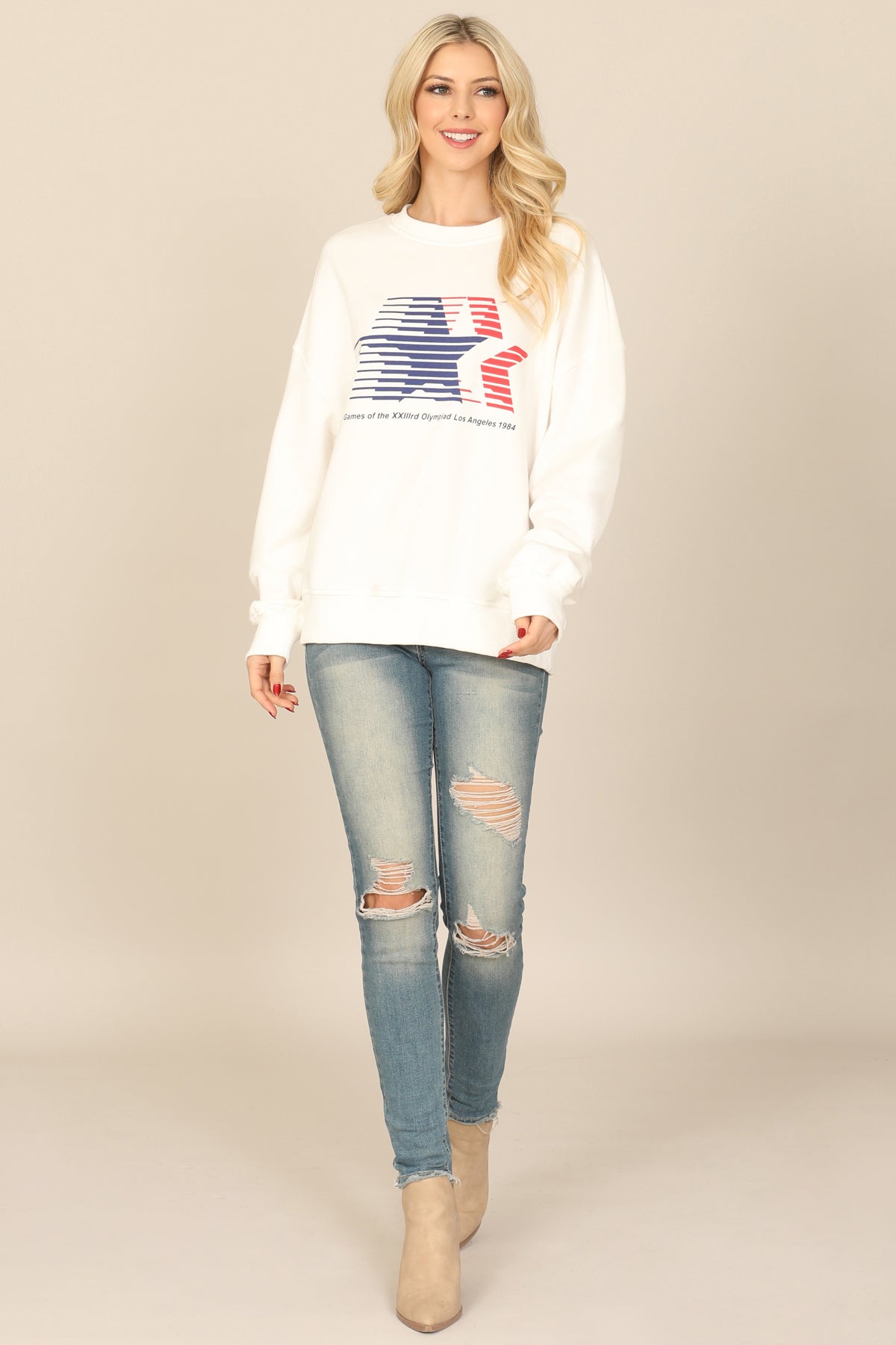 Vintage Graphic Print Oversized Sweatshirt